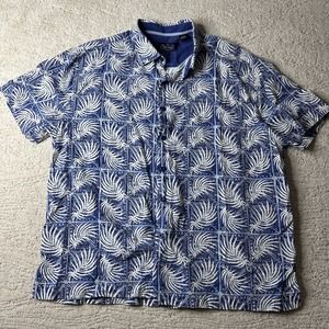 Men's Nat Nast XL silk Blend‎ Short Sleeve Button Shirt Hawaiian Floral